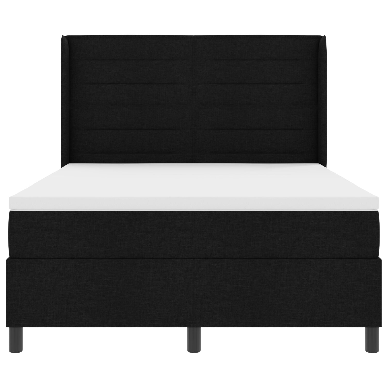Boxspringbed Met Matras & Led Zwart 140X190 Cm Stof Blauw