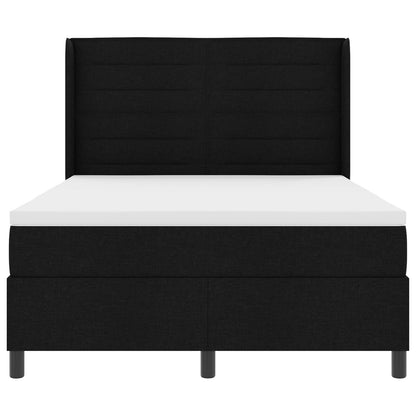 Boxspringbed Met Matras & Led Zwart 140X190 Cm Stof Blauw