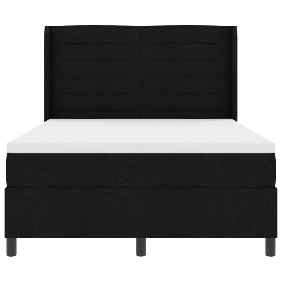 Boxspringbed Met Matras & Led Zwart 140X190 Cm Stof Blauw