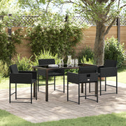 Tuin eettafelset poly rattan 4 personen zwart