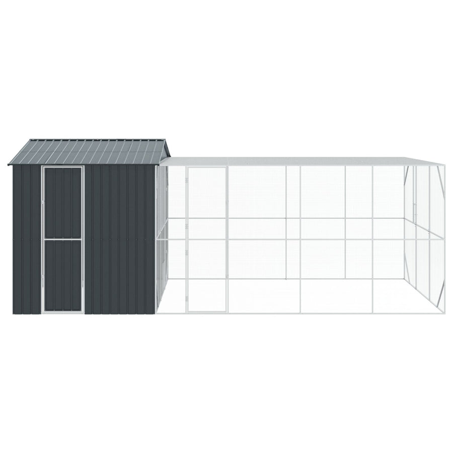 Vogelkooi Met Uitbreiding Antraciet 310X619X247 Cm Staal