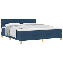 Boxspringbed Met Matras Blauw 180X200 Cm Stof Crème