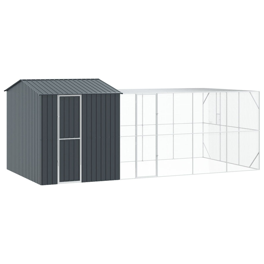 Vogelkooi Met Uitbreiding Antraciet 310X619X247 Cm Staal