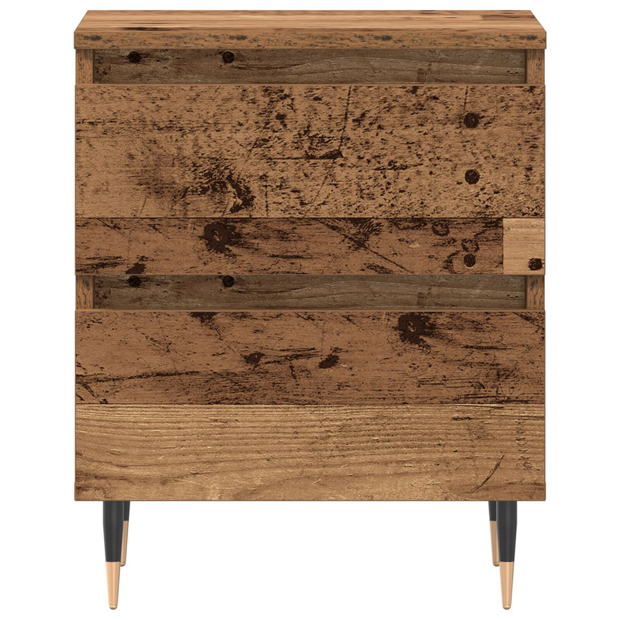 Nachttafels 2 Stuks Oud Hout 40X35X50 Cm Gelaagd Hout