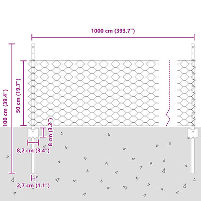 Schuttingpalen 11 St U-Profiel Groen 80 Cm Staal,  Zeshoekige Schutting Groen 0,5X10 M Staal