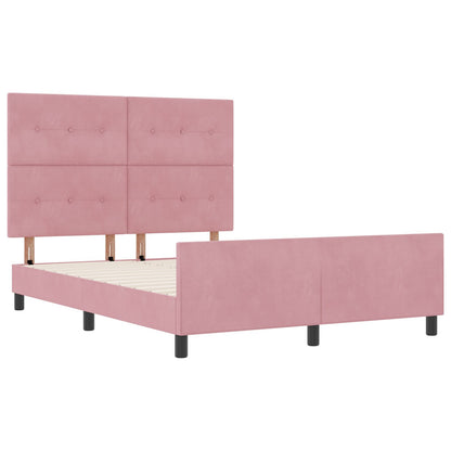 Roze Fluwelen Bedframe 140X190 Cm Crème