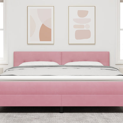 Hoofdbord Met Knopen Velours Roze 180 cm Laag hoofdbord