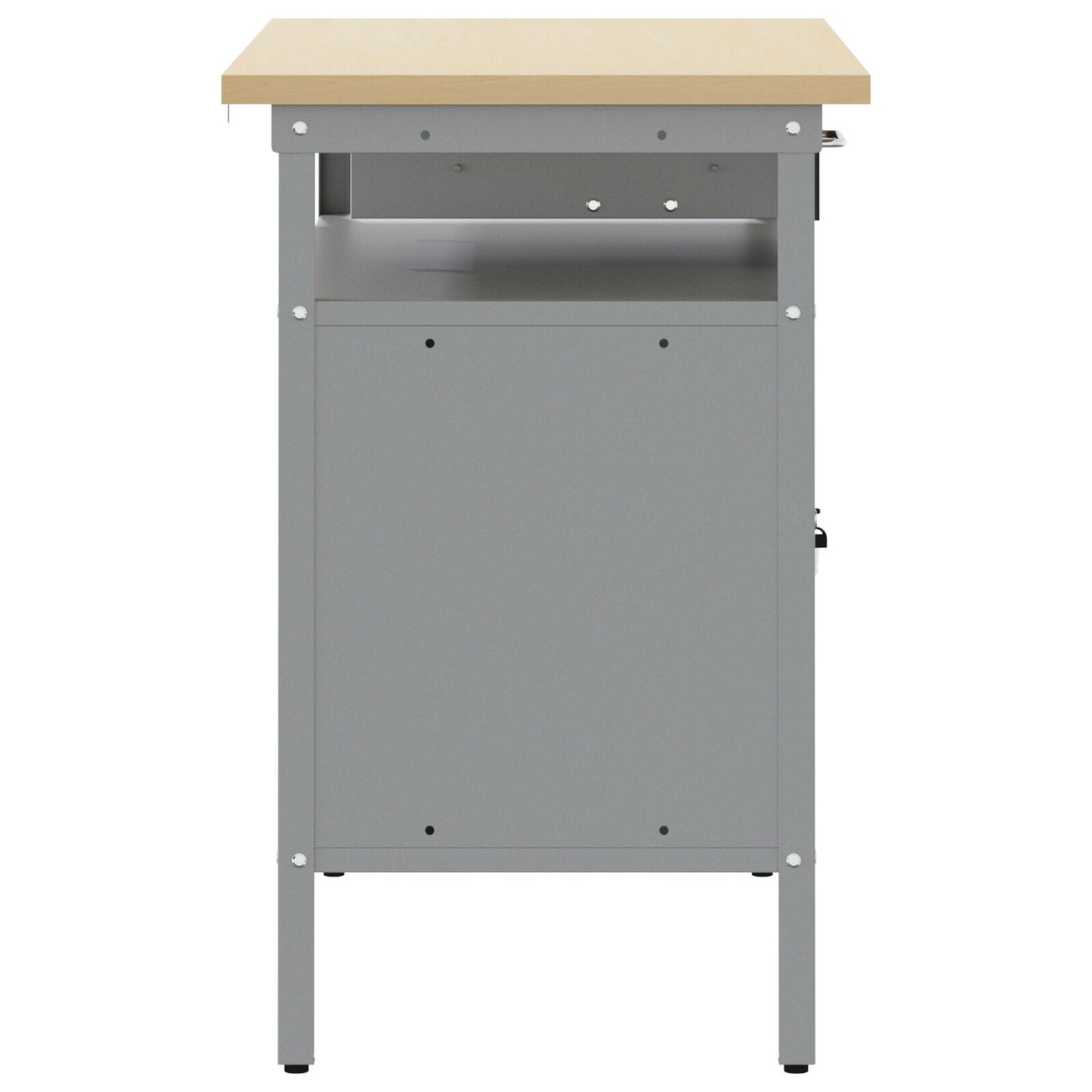 Werkbank Met Vergrendelbare Deur 100X55X85 Cm Staal Zwart en grijs