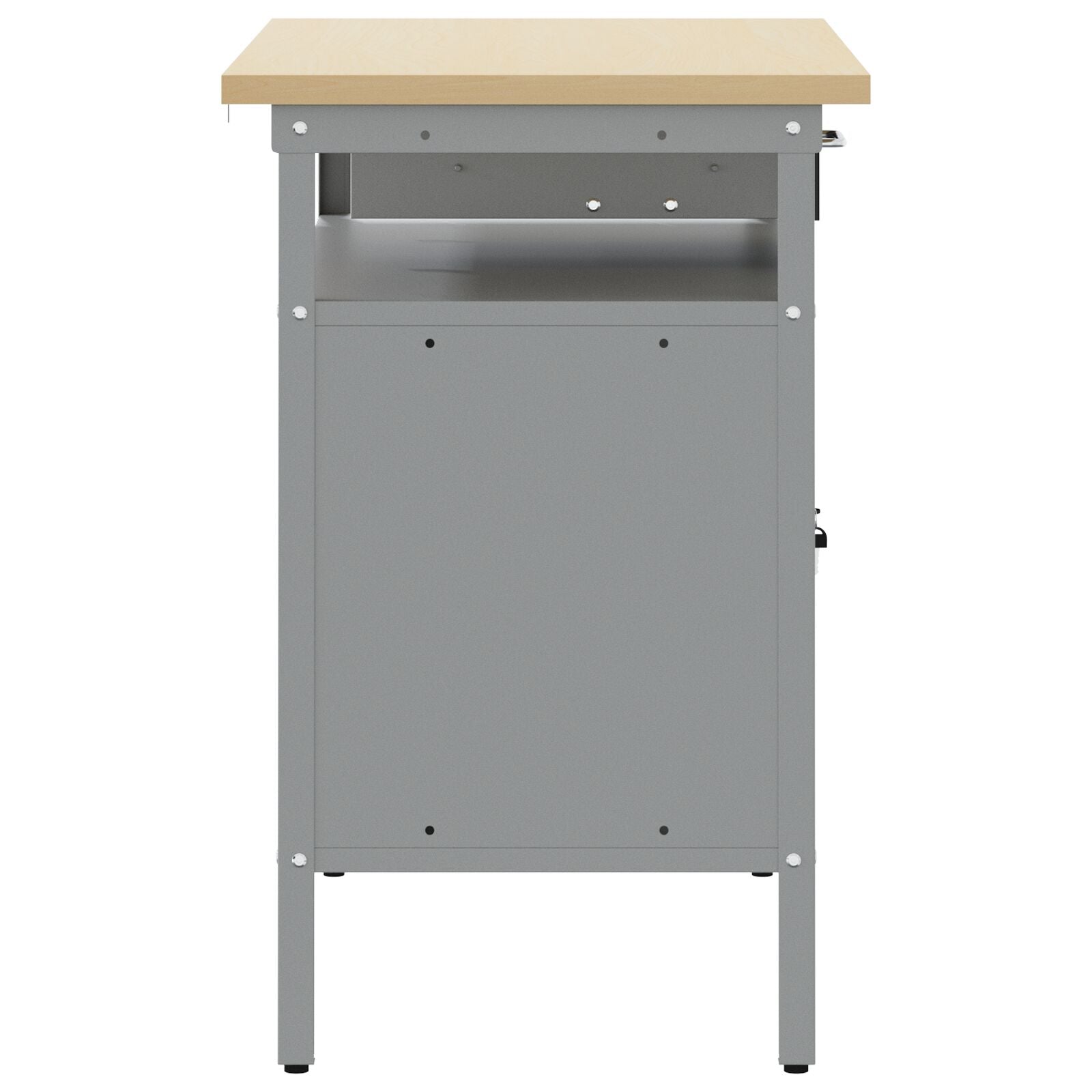 Werkbank Met Vergrendelbare Deur 100X55X85 Cm Staal Zwart en grijs