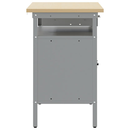 Werkbank Met Vergrendelbare Deur 100X55X85 Cm Staal Zwart en grijs