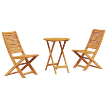 3-Delige Opvouwbare Bistroset Van Massief Acaciahout 60 cm tafel diameter 2 stoelen + ronde tafel