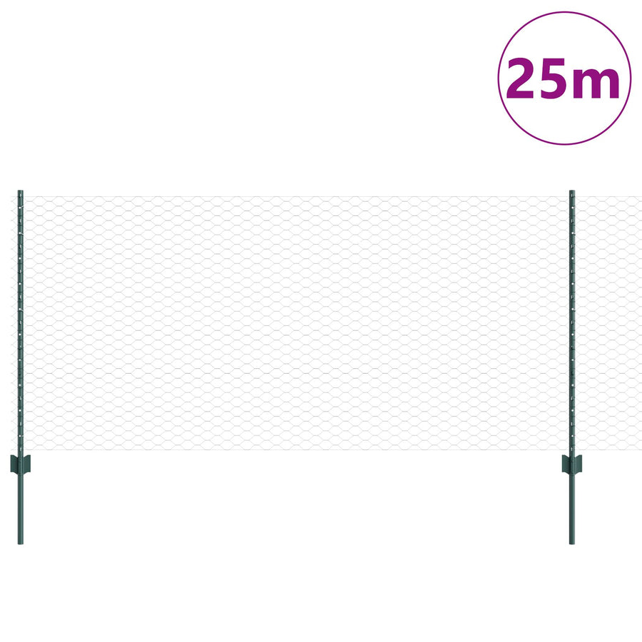 Tuinhek Set Set Van 2 Groen Metaal 25 X 1 M Duurzaam Tuinhek