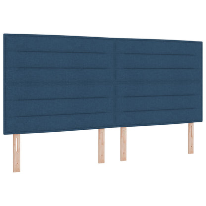 Boxspring Bed Met Matras & Bank Stof Blauw 200 x 200 cm Lijnen ontwerp