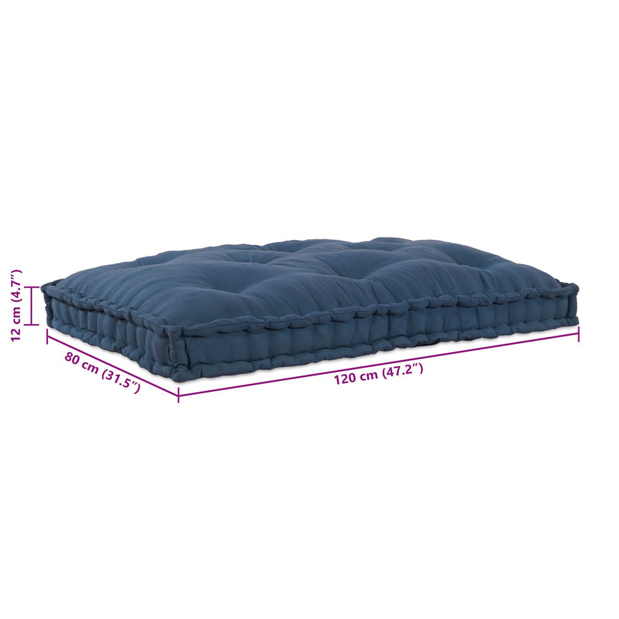 Pallet Sofa Kussen Blauw Stof Indigo Enkel kussen
