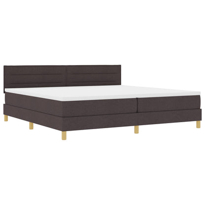 Boxspringbed Met Matras Stof Donkerbruin 200 x 200 cm Lijnenontwerp
