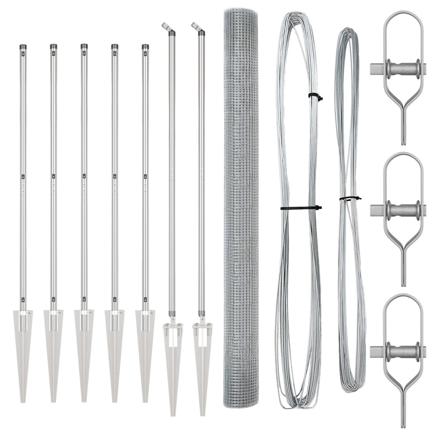 Gelaste Draadhek Met 7 Spike Posts 1,5X10 M Gegalvaniseerd Staal Gegalvaniseerd Staal
