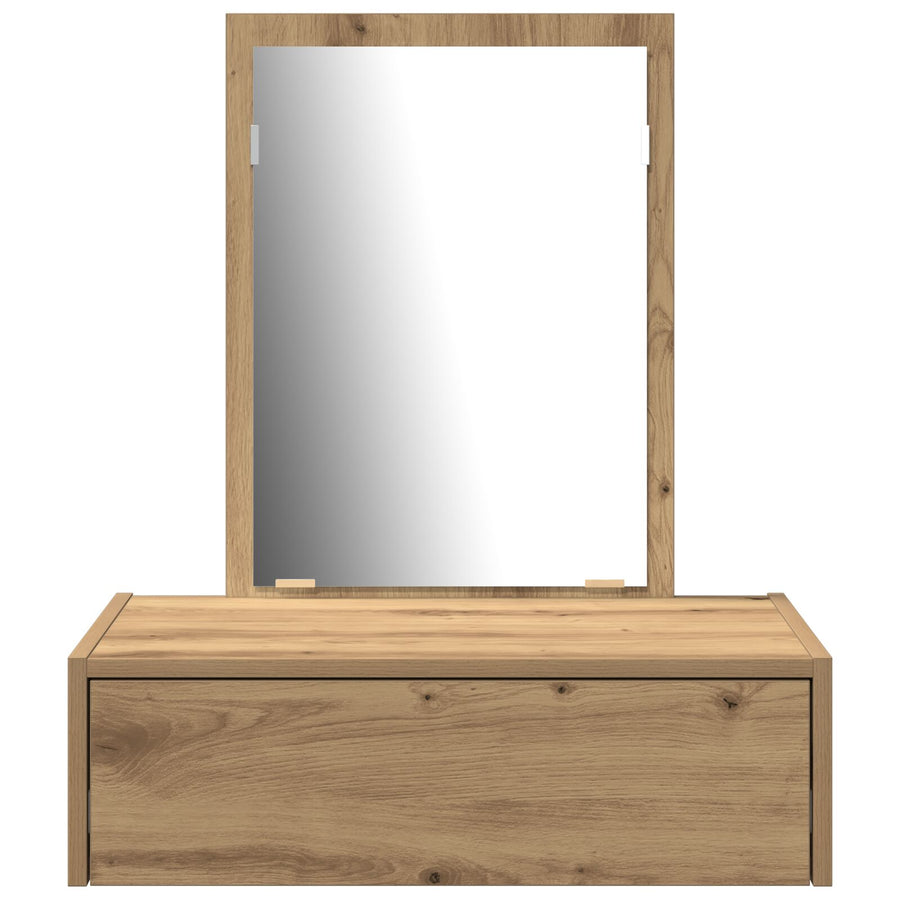 Wandgemonteerde Kaptafel 60 x 40 x 70 cm Ambachtelijk eiken zonder LED