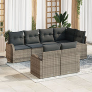 Loungeset poly rattan grijs 7 personen