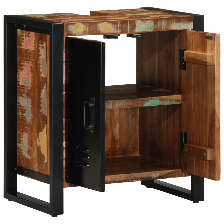 Badkamer Kast Meerkleurig 55X35X60 Cm Massief Hout Gerecycled Massief gerecycled hout