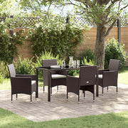 Tuinstoelenset poly rattan bruin 4 stoelen 1 tafel
