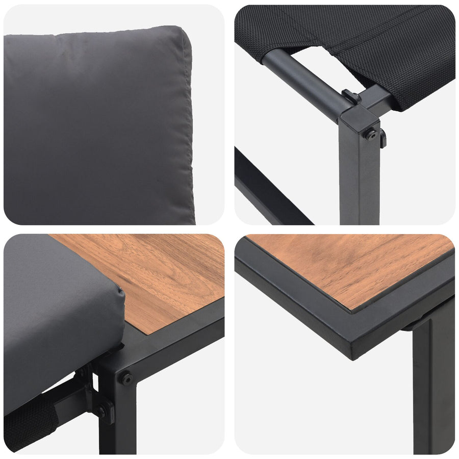 3-Delige Tuinsofa Set Met Anthraciet Kussens