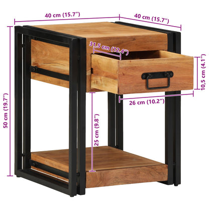 Nachtkast 1 40 x 40 x 50 cm Massief acaciahout