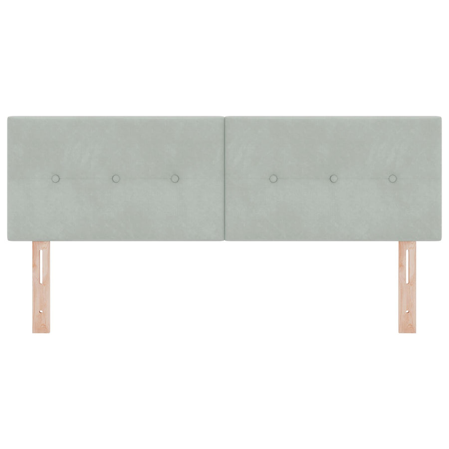 Hoofdbord Met Knopen Tufted Velvet Lichtgrijs 140 cm Laag hoofdbord