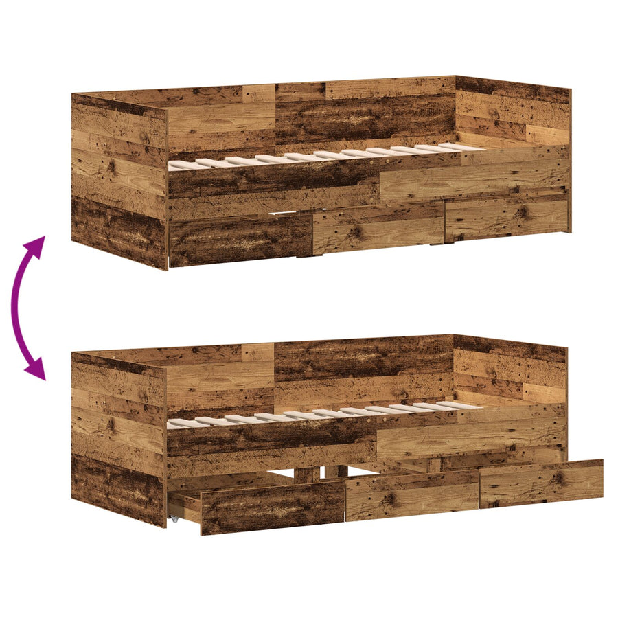 Rustiek Dagbed Gelaagd Hout Duurzaam Oud hout 90 x 200 cm