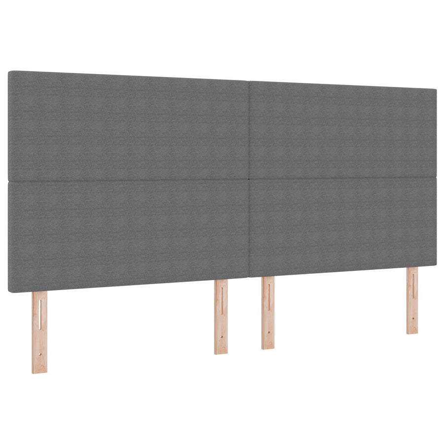Boxspring Bed Met Matras Lichtgrijs 200X200 Cm Corduroy Stof