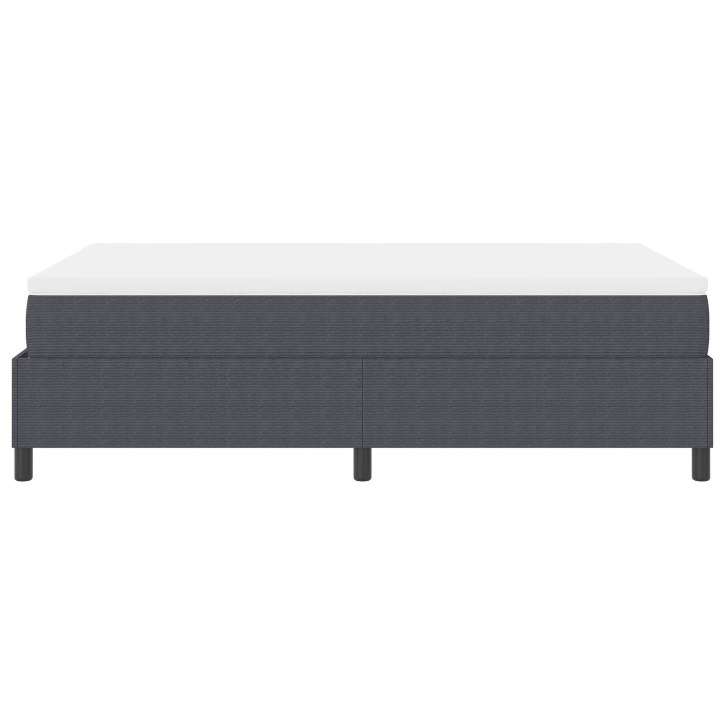 Boxspring Bed Met Matras Donkergrijs Klein Dubbel Corduroy Stof