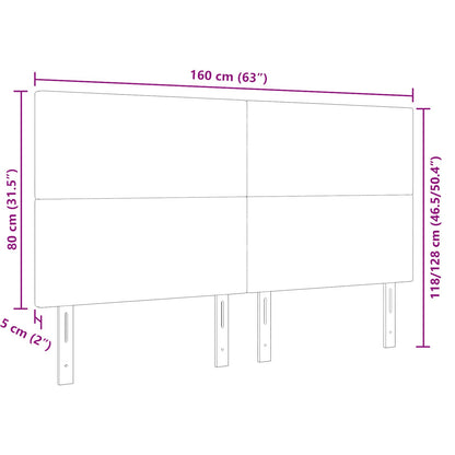 Hoofdbord Eenvoudig Design Corduroy Stof Lichtgrijs 160 cm Hoog hoofdbord