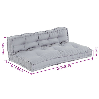 Pallet Sofa Kussen Met Rugsteun Stof Grijs 2x kussens