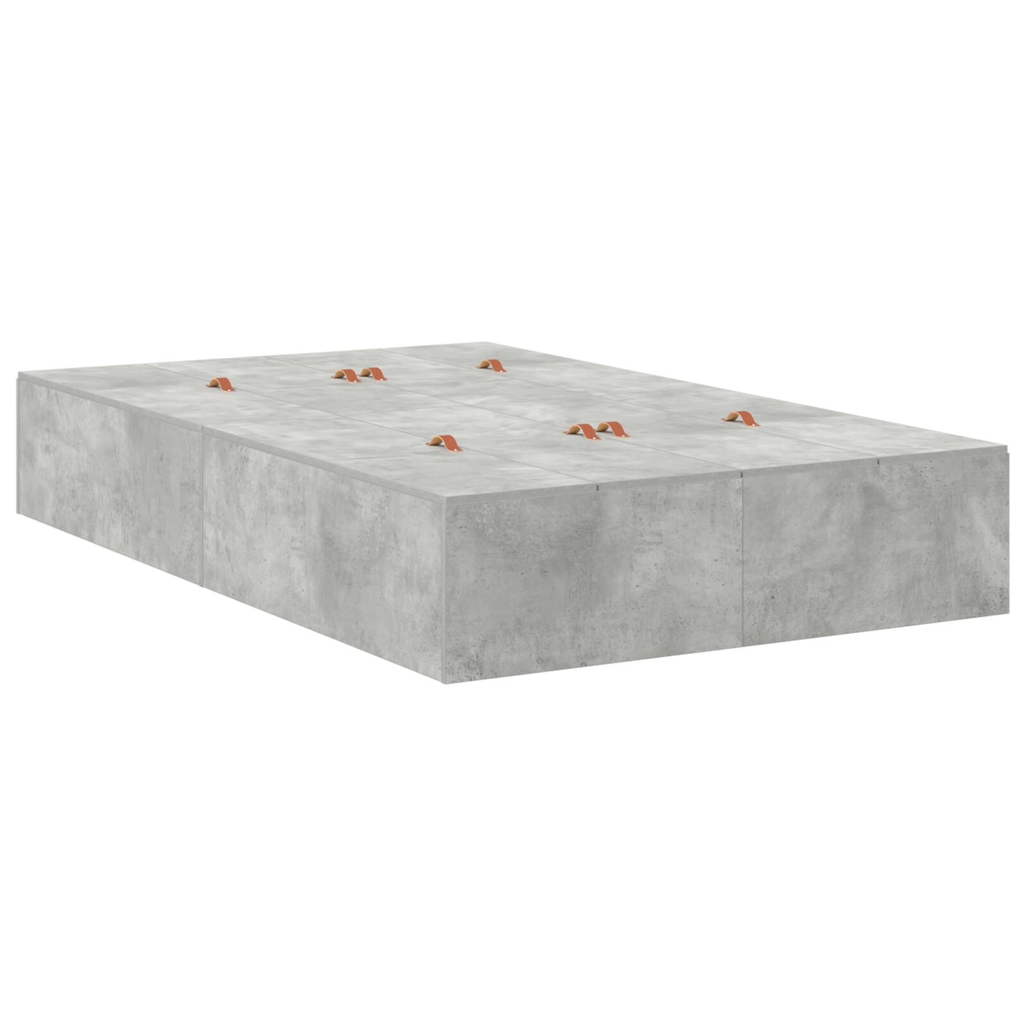 Opbergbedframe Beton Grijs 120 x 190 cm