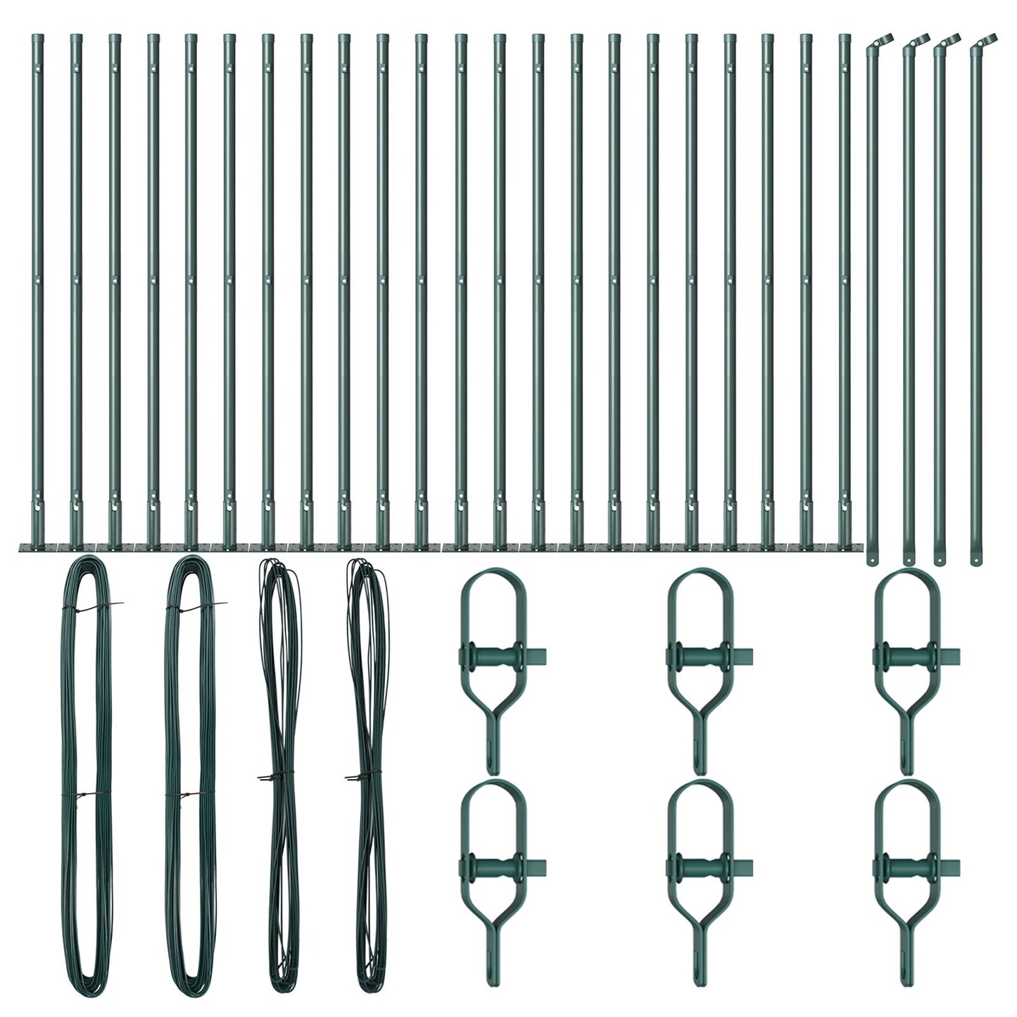 Schuttingpalen Set Van 26 Beton En Metaal 3.2 X 3.2 X Groen 90 cm 26x betonnen paal
