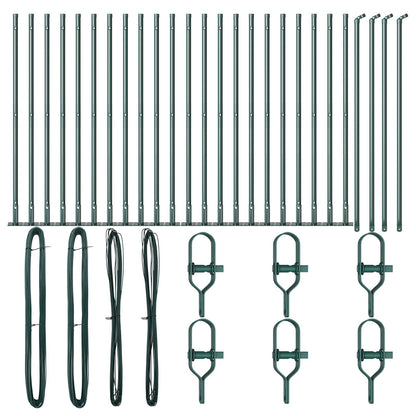Schuttingpalen Set Van 26 Beton En Metaal 3.2 X 3.2 X Groen 90 cm 26x betonnen paal