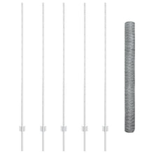 Hekposts 10 st U-Channel 160 cm gegalvaniseerd staal, vidaXL Hexagonaal hek 1,6x10 m gegalvaniseerd staal