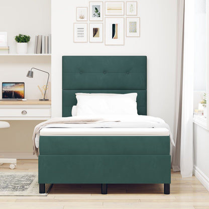 Boxspringbed Met Matras Donkergroen 120X200 Cm Fluweel Blauw