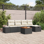 Tuinset poly rotan 6-delig beige met opbergruimte
