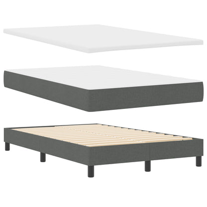 Boxspringbed Met Matras & Bank Stof Donkergrijs 120 x 200 cm Lijnen ontwerp