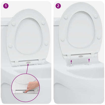 Snelsluiting Toiletbril Met Zachte Sluiting Duroplast Wit