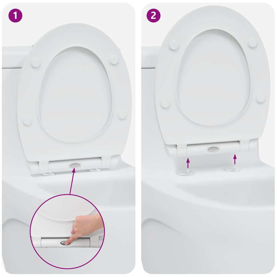 Snelsluiting Toiletbril Met Zachte Sluiting Duroplast Wit