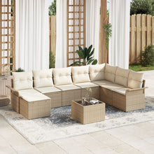 9-Delige Tuinbankset Met Kussens Bruin Poly Rattan