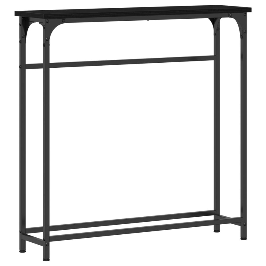 Console Tafel Metaal Frame, Mdf Bovenblad Compact Zwart eiken
