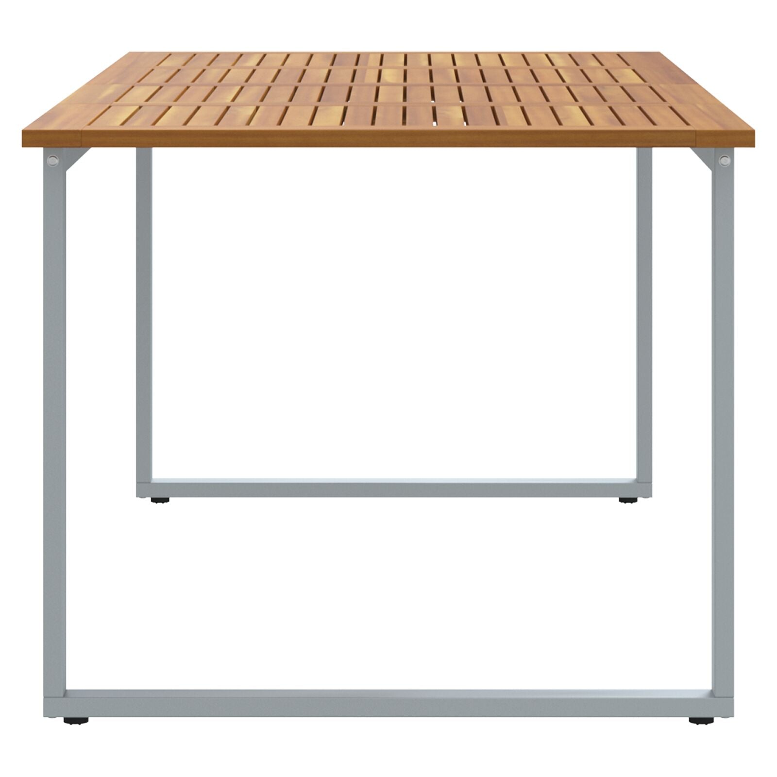 Tuin Eettafel Staal En Massief Acaciahout 180 x 90 x 75 cm Overhangend ontwerp