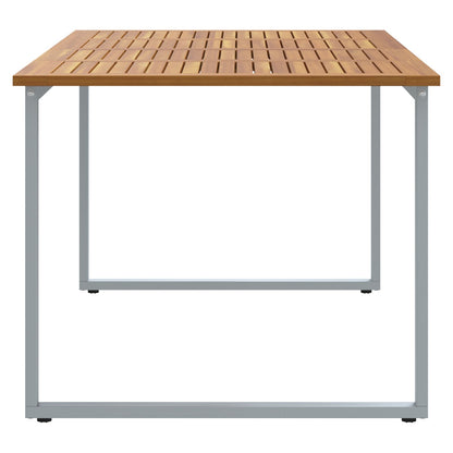 Tuin Eettafel Staal En Massief Acaciahout 180 x 90 x 75 cm Overhangend ontwerp