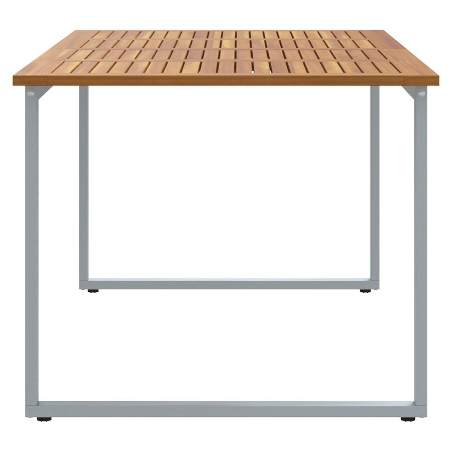 Tuin Eettafel Staal En Massief Acaciahout 180 x 90 x 75 cm Overhangend ontwerp