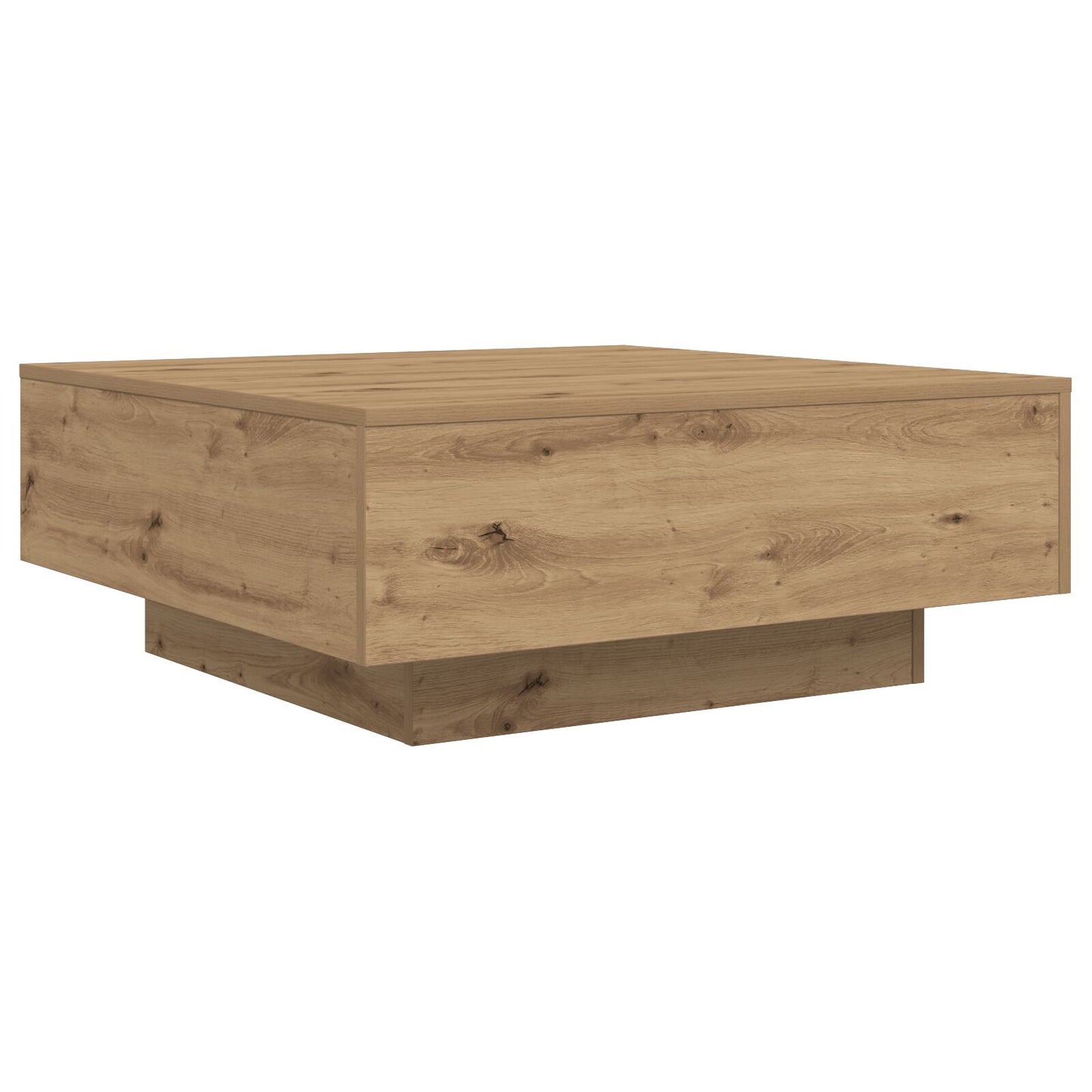 Salontafel Met Led-Lampen Artisan Eik 80X80X31 Cm