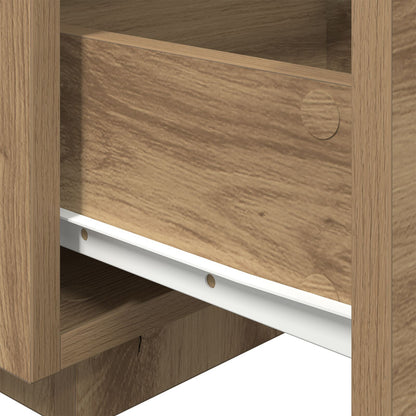 Nachtkastjes Met Led-Verlichting 2 Stuks 40X39X37 Cm Artisan eiken