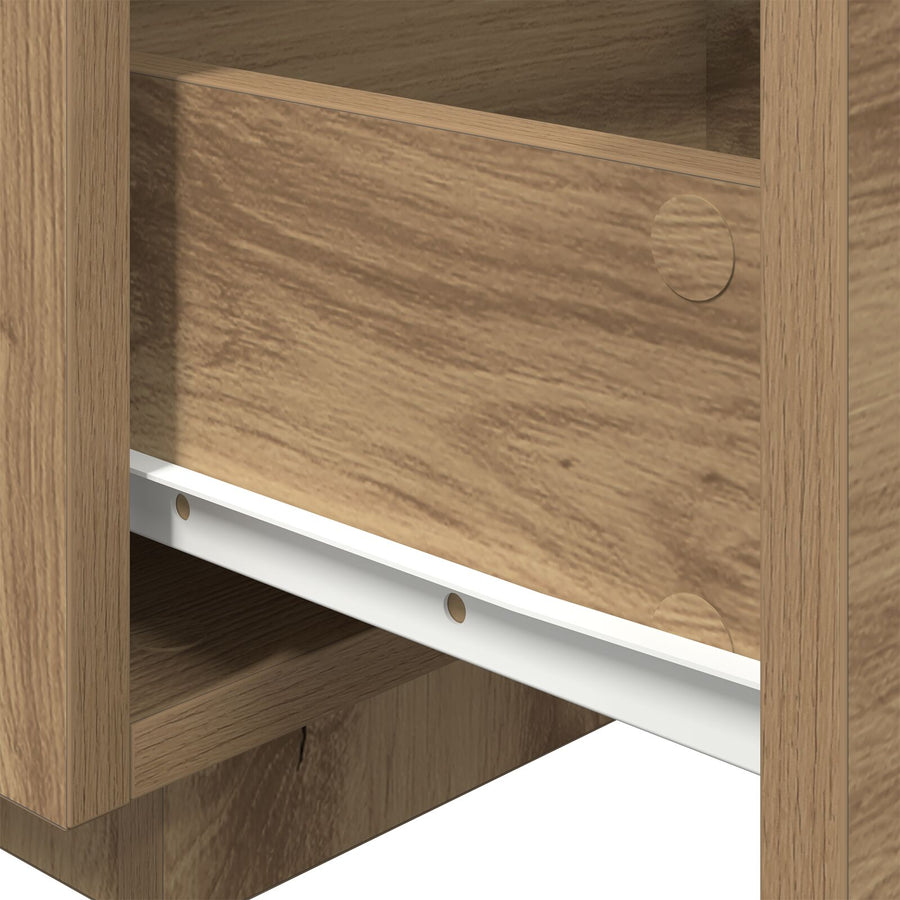 Nachtkastjes Met Led-Verlichting 2 Stuks 40X39X37 Cm Artisan eiken