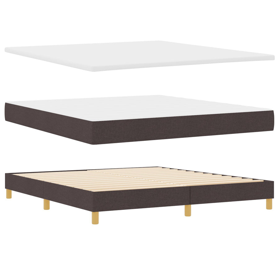 Boxspringbed Met Matras Stof Donkerbruin 180 x 200 cm Knoopgetuft
